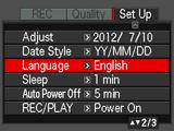 Spesifisering av datoformat (Datoformat) Prosedyre [MENU] * Oppsett-meny * Datoformat Du kan velge i mellom tre forskjellige datoformat for datoen. Eksempel: 10.