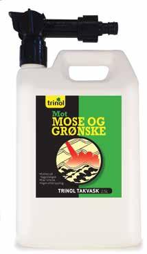 no Trinol avløpsåpner Et flytende konsentrert produkt som løsner fett, hår, slam og såperester i avløpsrør og vannlåser Skånsomt mot rør Lukter friskt Tilsatt blåfarve som sikkerhet ved søl Egenvekt