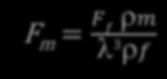 tetthet V = Tauehastighet Skalering av vannets hastighet i modelltanken, V m : VV mm = VV ff λ 0, 5 Modellen