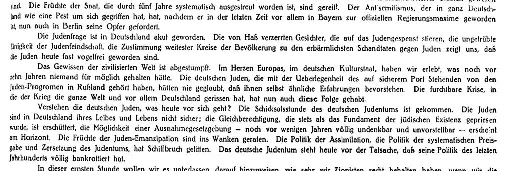 Den krasse kritikken som Weltsch og JR hadde rettet spesielt mot CV tydet uansett ikke på en samarbeidsfremmende holdning.