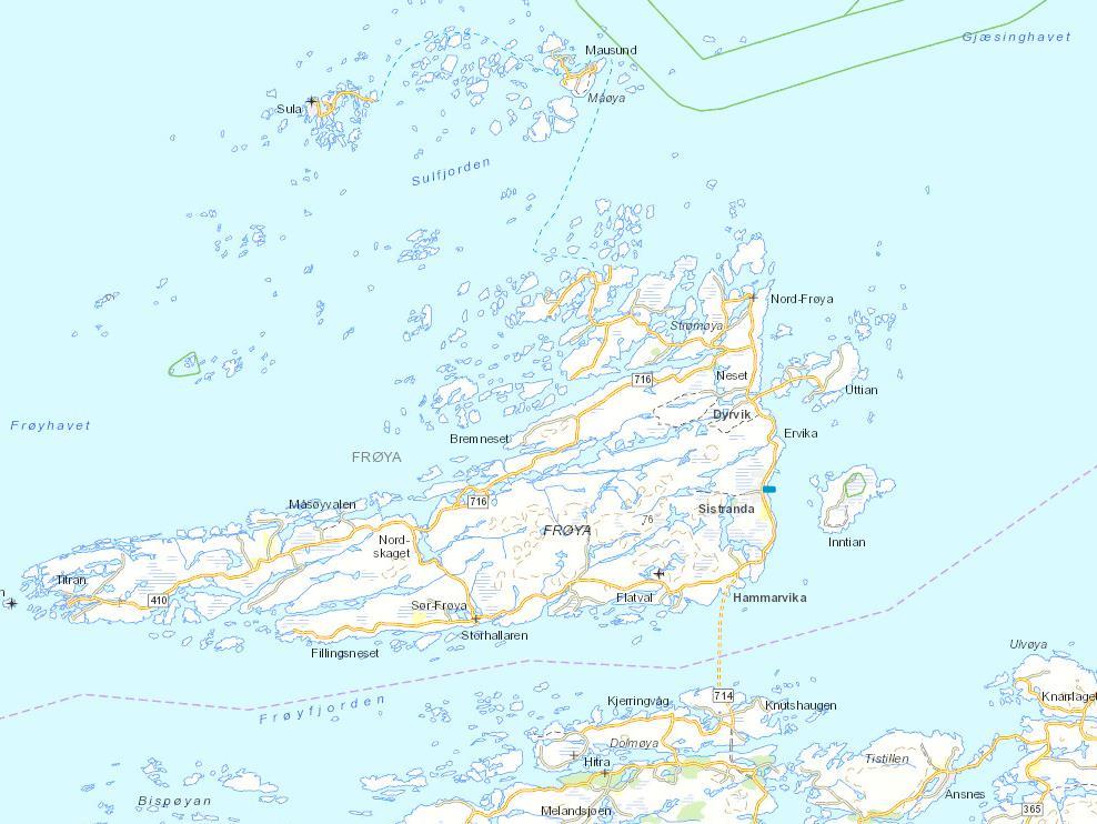 3 Planområdet 3.1 BELIGGENHET Planområdet ligger på Sistranda på østsiden av Frøya.
