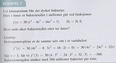 Figur 4.14: Eksempel med derivasjon knyttet til dagliglivet. Hentet fra Øgrim et al.