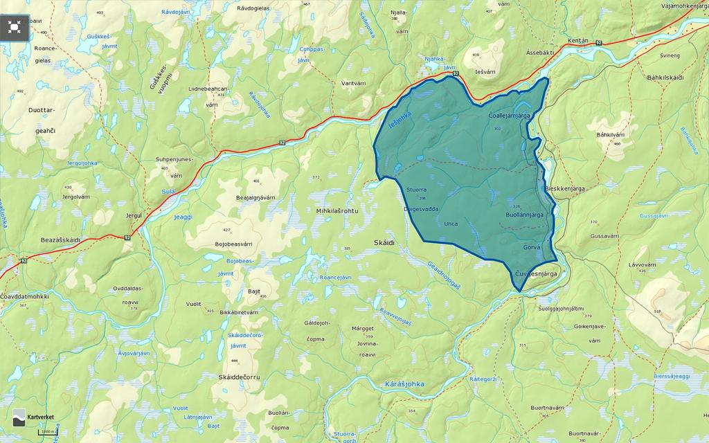 Grenser satt av Distrikt 16 (ikke