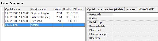 1.5.3.5. Bildefremvisning Etter å ha klikket på en av linjer i Kopier/Versjoner felt får man Bildefemviser vindu.