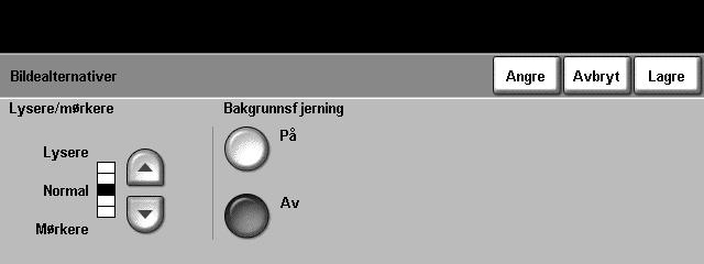 Hvis det skal være mørkere, går du nedover ved hjelp av rulleknappen. Hvis det skal være lysere, går du oppover ved hjelp av rulleknappen.