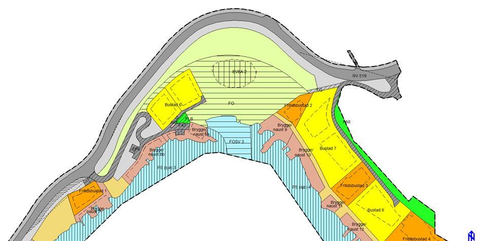 Figur 2. Planområde ligg innanfor gjeldande reguleringsplan for Vika-Nåden der det er avsett til bustadføremål, Bustad 6. Beskriving av planområdet, eksisterande forhold Planområde har pr.