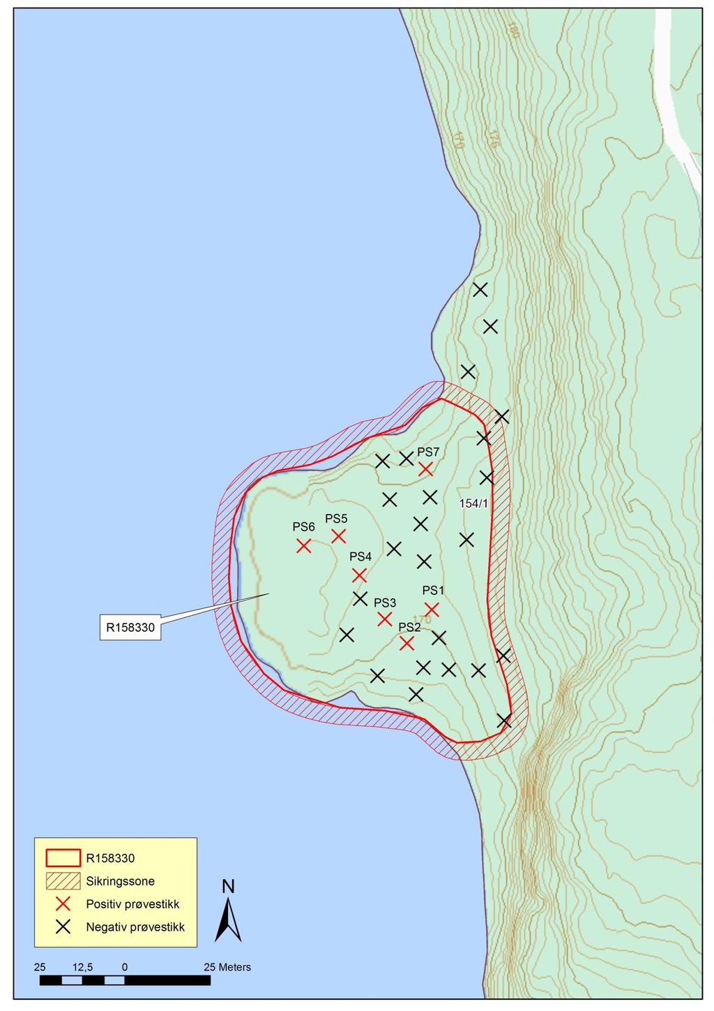 Kart 3: Oversiktskart som viser R158330 med lokalitets