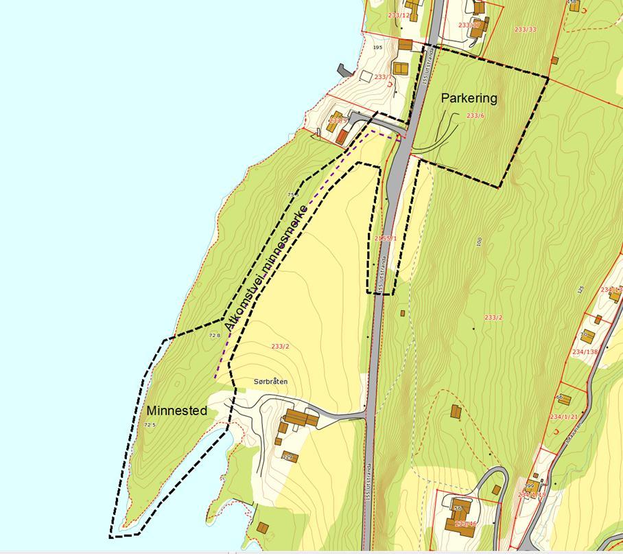 6 BESKRIVELSE AV DAGENS MILJØ I PLANOMRÅDET 6.1 Beliggenhet og størrelse Planområdet har et areal på ca 25 daa. Illustrasjon 5: Foreløpig forslag til planområde 6.