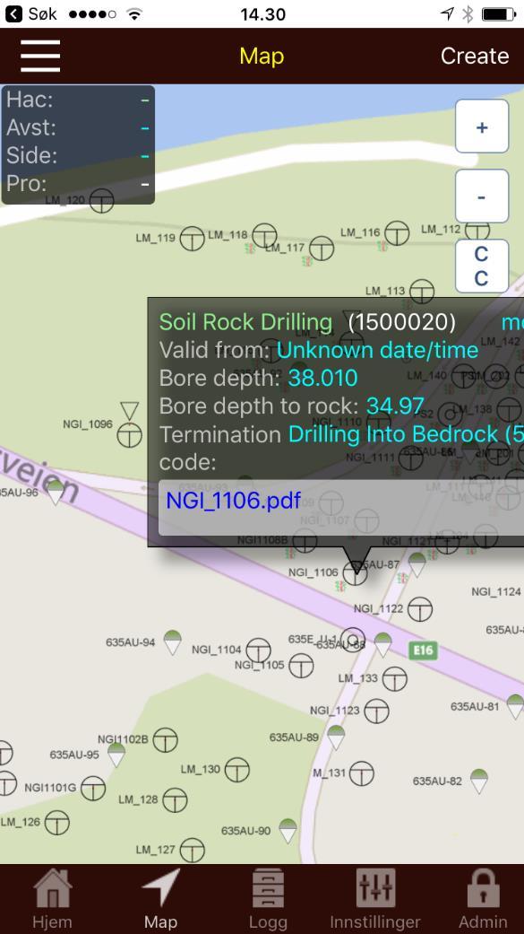 Trimble Novapoint GO I Map view I Pek i kartet på f.