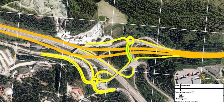 Forprosjekt Nytt Vinterbrokryss 13 3 VURDERTE LØSNINGER I første omgang ble det gjennomført en trafikksimulering av eksisterende trafikkløsning med fremtidens trafikkbelastning.