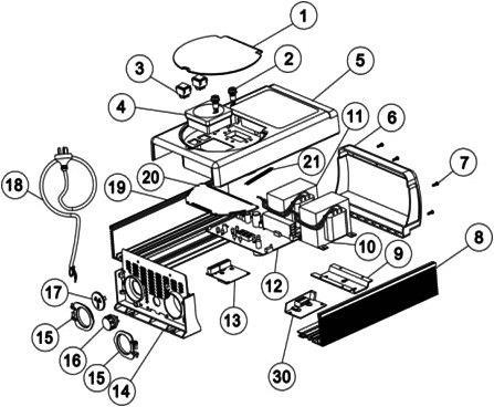 Reservedeler Deleoversikt for modellene SSC15-TLT og SSC25-TLT 1 01041040 Luke 1 2 89380201 Sikringsholder 2 3 04010006 Bryter I/0/II 250V 6A 1 3 04010007 Bryter I/0 250V 6A 1 4 04010043 Tidsur med