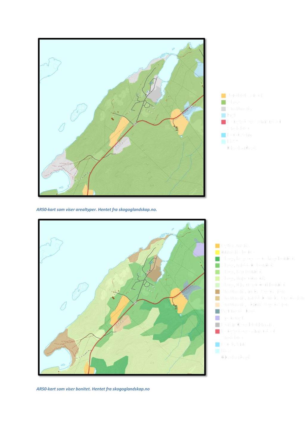 AR50 - kart som viser arealtyper.