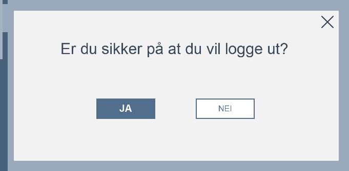 Figur 3.33 Dialogboks for logg ut Det mest sannsynlige valget brukeren vil velge skal være fremhevet.