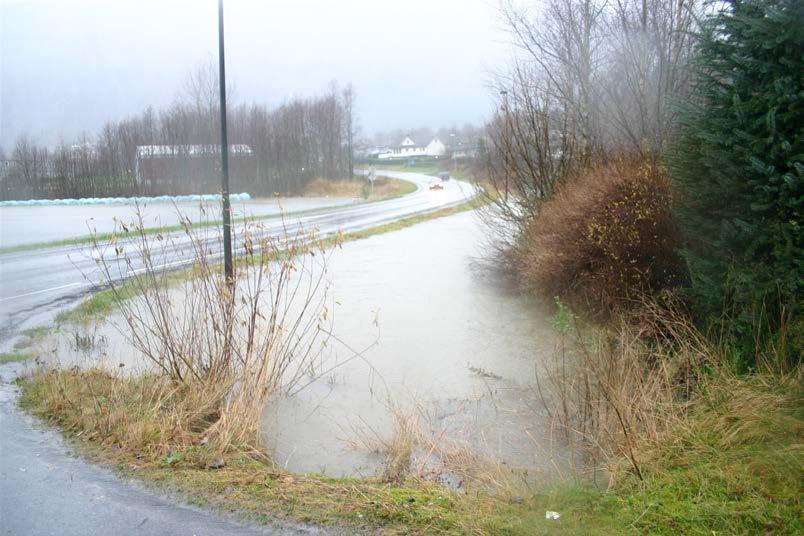 Figur 6 Bildet som viser forholdene vestover mot kulverten under Fv 484 i oktober 2014.