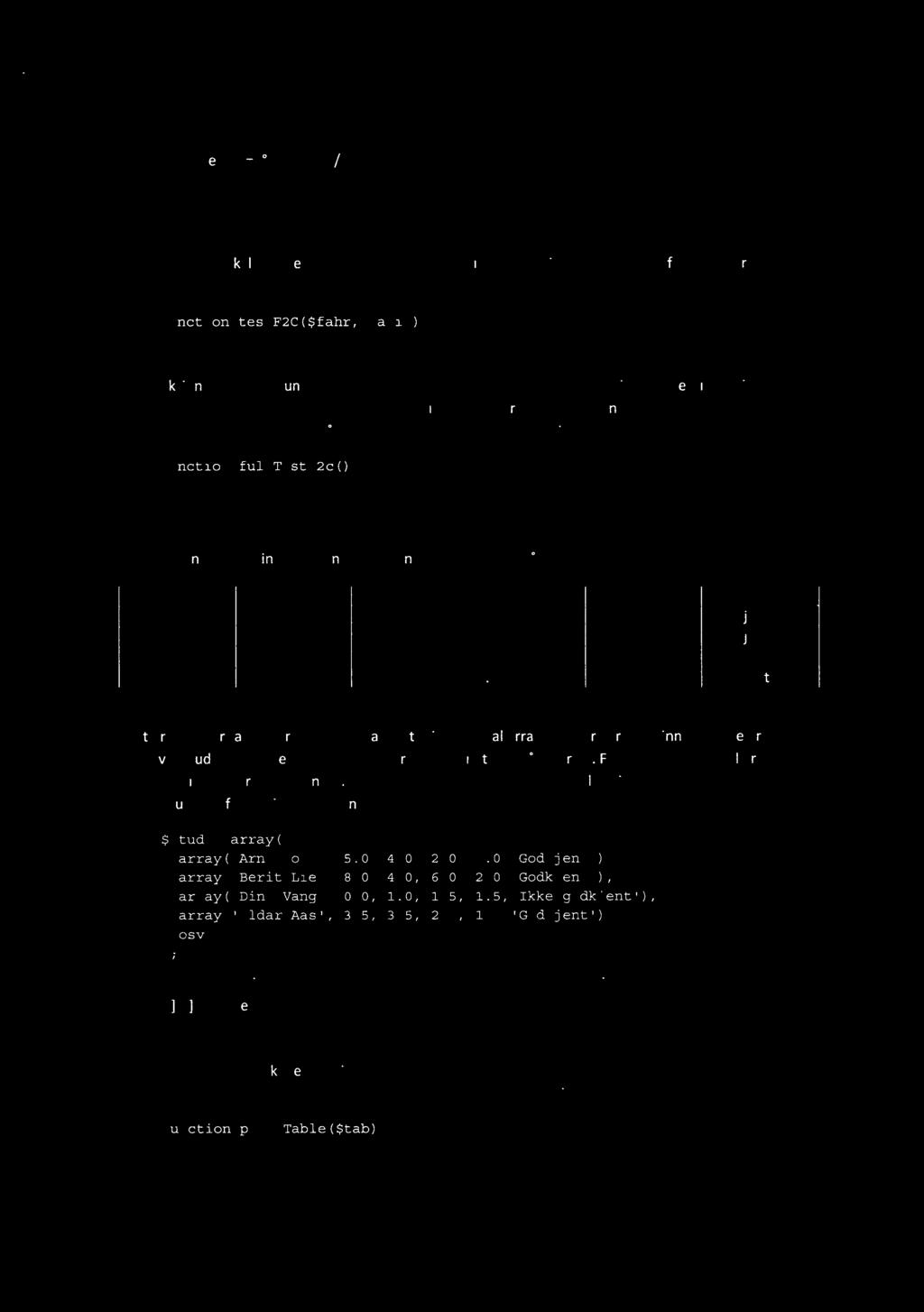 (Bruk formelen C = ( F 32) x 5/9) En funksjon som tester at funksjonen f2c () fungerer med en spesifisert testverdi.