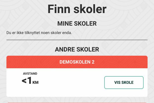 Lilla fane: Finn skoler 3 Her har du en oversikt over alle skoler som er registrert på nettsiden laerervikaren.no. For å se flere detaljer om skolen, trykk vis skole.