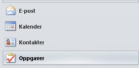 Oppgaver Oppgaver kan brukes til å lage såkalte «to-do liste» i Outlook.
