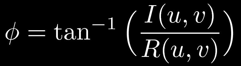 (symmetri) La R inneholde cosinus-bidragene og I inneholde sinus-bidragene Logaritmen til absoluttverdien til cosinus-bidragene Fasen til