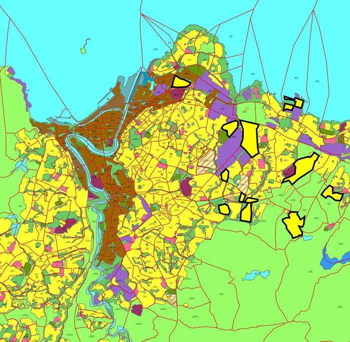 KVANTIFISERING: PARAMETRE Nr. Parameter Forklaring Kilde 1 Arealstørrelse Per grunnkrets Kommuneplanen og/eller 2 Utnyttelsesgrad %-BRA, boenheter, boenheter per daa, %-BYA, områdeutnyttelse mv.