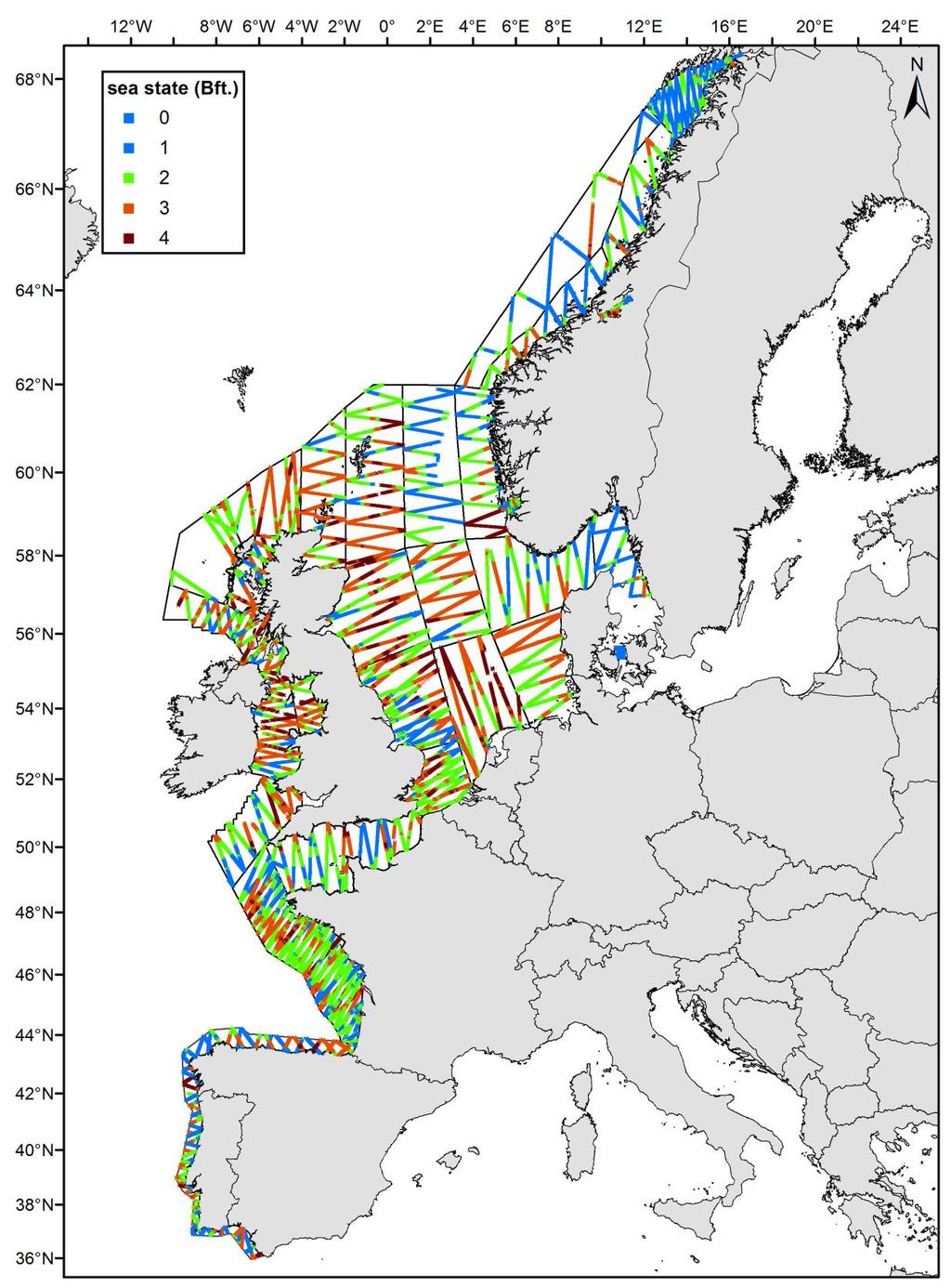 Dekningen med flysurvey, vist