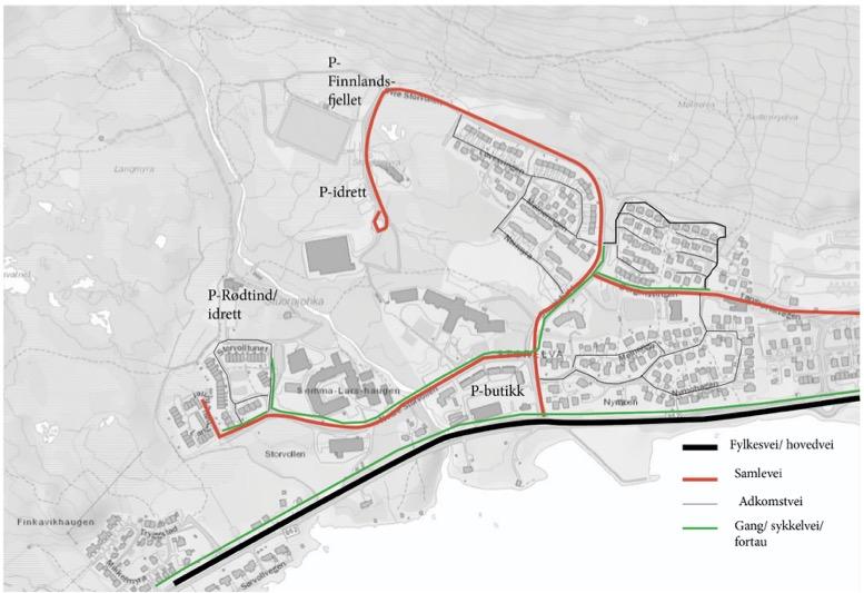 Vei og trafikk I dag: 3 samleveier betjener Storelva Oppleves som en «omvei rundt ingenting» Ingen buss gjennom området; går på hovedvei Føring: