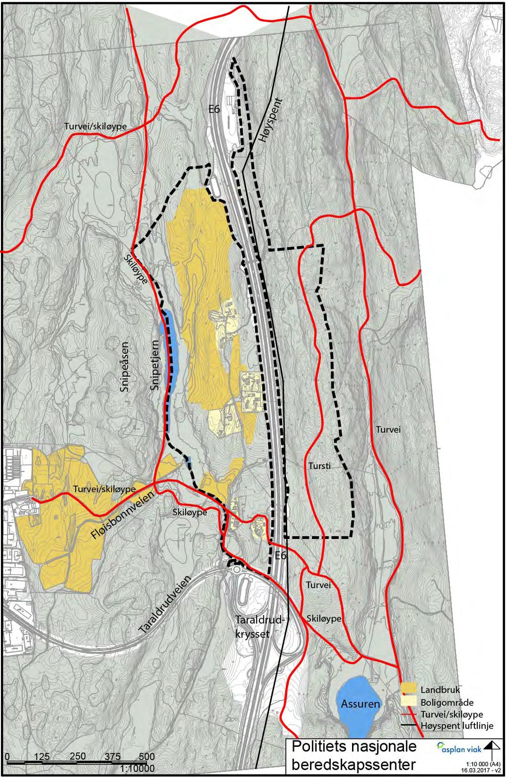 kommuner sammen. Om vinteren prepareres det i dag skiløype parallelt med Fløisbonnveien og under E6 ved Taraldrudkrysset.