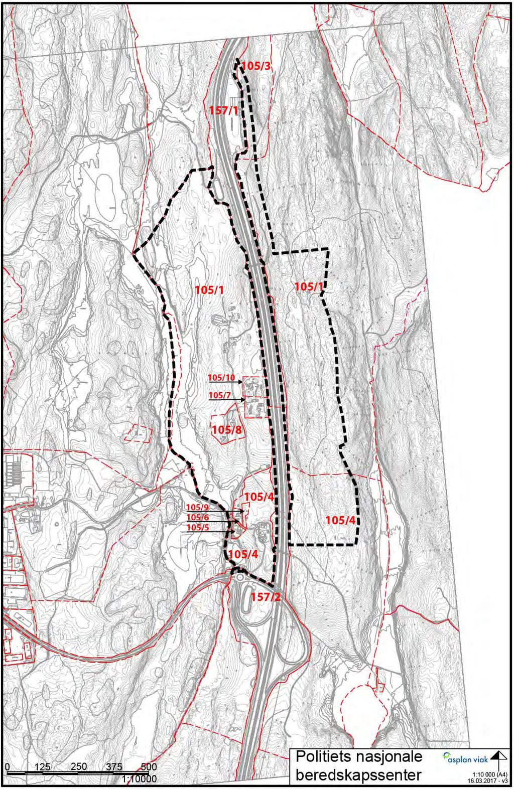 3.3 Eierforhold Figur 3-7 Eiendommer som er berørt av planområdet.