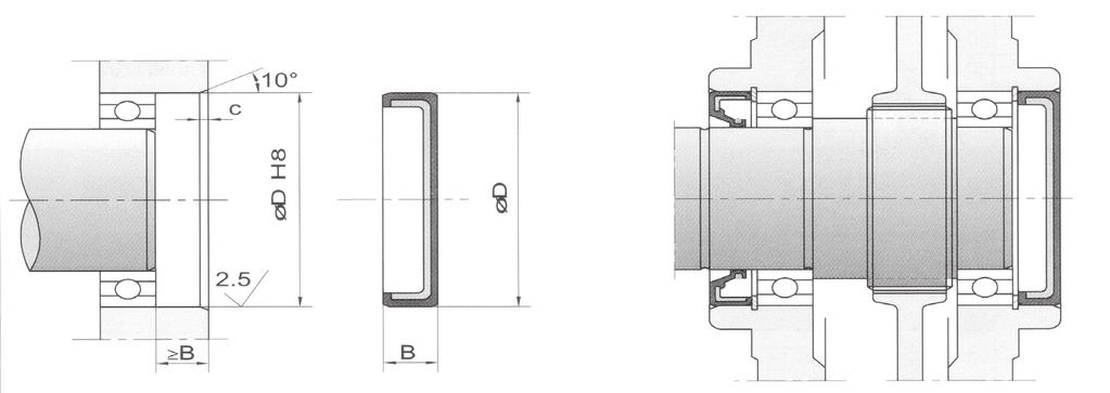 Tetningsringer - VK endelokk - Eri-sleeve VK endelokk har samme innbygningsmål som tetningsringer Profil VK endelokk D x B 16 x 4 19 x 7 22 x 7 24 x 7 25 x 7 26 x 7 28 x 7 OO art. nr.