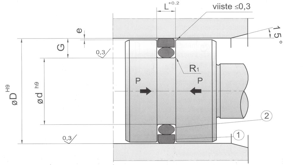 Hydraulikktetninger - Stempeltetning - PTFE Enkelt virkende Dobbelt virkende Driftsbetingelser