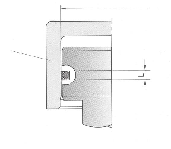 O-ring NBR 70 Shore A eller FPM (Viton ) Montering Kan monteres i lukket spor (se illustrasjon