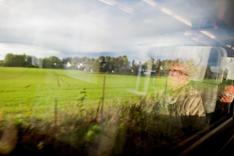 Høy kapasitet og flere avganger Minst fire InterCity-tog i timen hver vei mellom Oslo og Tønsberg.