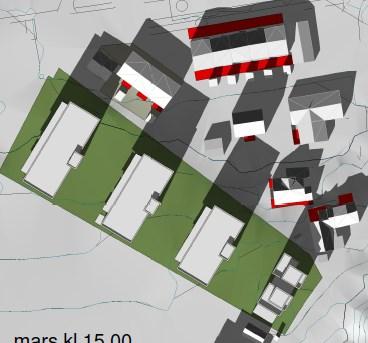 lternativ 3 3 etasjer, inntrukket 3. etasje. Maks R i de tre blokkene er 3400 m 2.