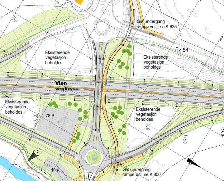 Langs rv 25 er det lagt inn busslommer i Åkersvika vegkryss og for inngående trafikk