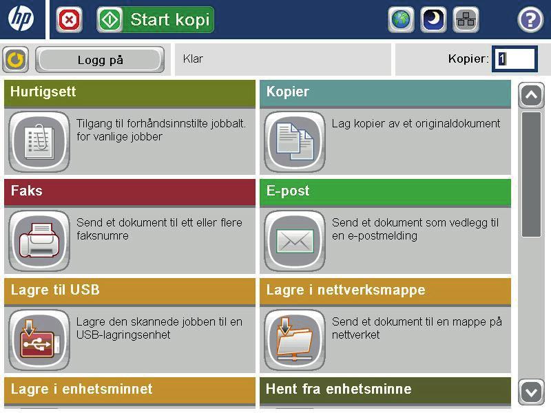 Send et skannet dokument til en USB-flash-stasjon Produktet kan skanne en fil og lagre den i en mappe eller på en USB-flash-stasjon.