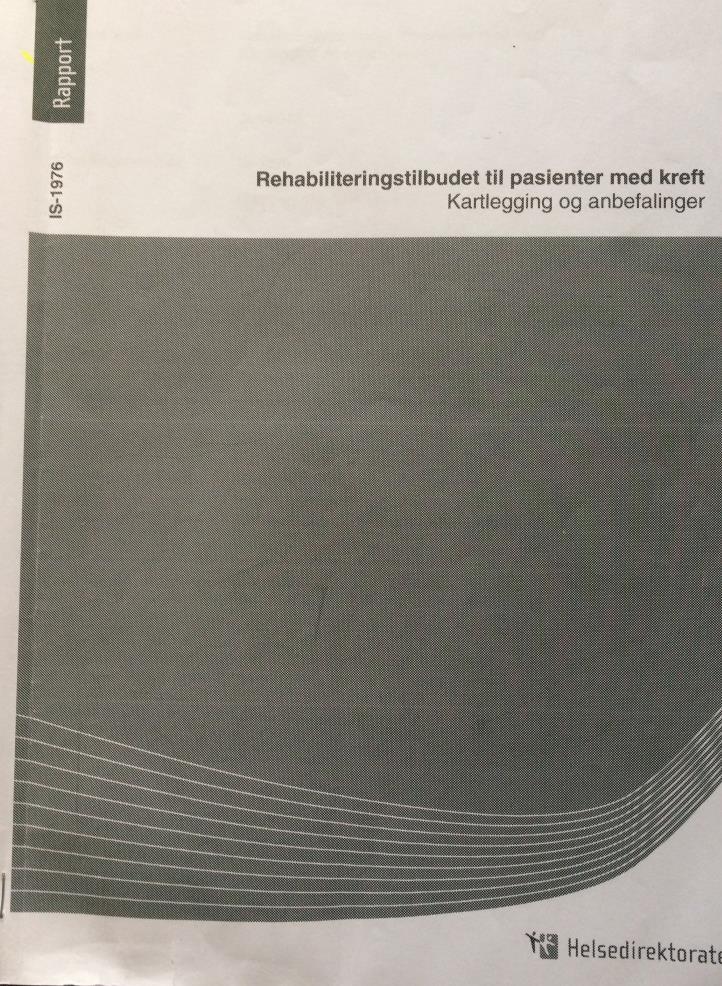 Rehabiliteringstilbudet til pasienter med kreft Kartlegging og anbefalinger 2012 Områder med behov for forbedring: Informasjonstiltak: - hva er rehabilitering - hvilke tverrsektorielle og