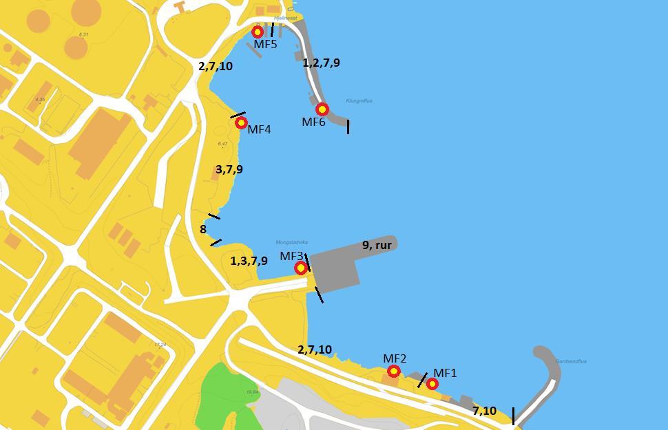 P.nr: 942 Miljøundersøkelse Mongstad 2016 Lindås Befaring Det ble foretatt en befaring av strandsonen fra båt i området fra småbåthavnen til blåskjellstasjon M6.3 den 6.7.2016. Det ble opprettet seks fotolokaliteter i det undersøkte området.