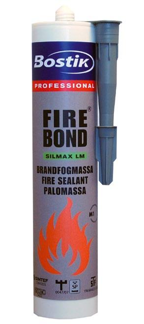 Fire-Bond Silmax Professional er testet for brannmotstand på SP i henhold til Europanormene EN 1366-4:2006, EN 1366-3:2004, EN 1363-1:1999 og EN 1363-2:1999.