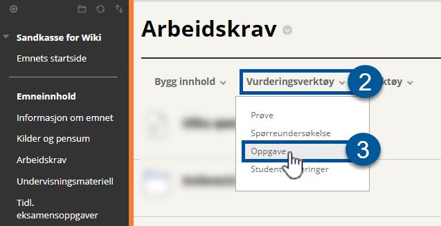 Det som er viktig er at det ikke opprettes oppgaver for hver gruppe, da vil det bli veldig mange unødvendige kolonner i vurderingssenteret. 1.