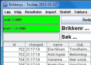 Sjekk om igjen at alle klassene har fått riktige løypekoder. Trykk «OK». 3.3 Enkel testing før løpet Start Brikkesys.