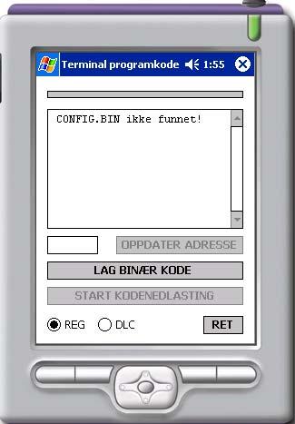 Montasje PoliTerm740/750 26 5.8.3 Program kode oppgradering Når funksjonen <PROGRAMKODE OPPGR.> aktiveres, åpnes et skjermbilde som vist til venstre.