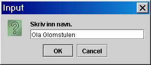 (umulig) å skrive rene norske vinduer import javax.swing.*; import java.awt.