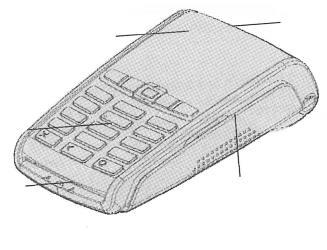 Terminalen iwl2xx Stort grafisk display Kvitteringsrull Bakgrunnsbelyst tastatur Chipleser Magnetkortleser Under lokket finnes: Batteri SIM-kort