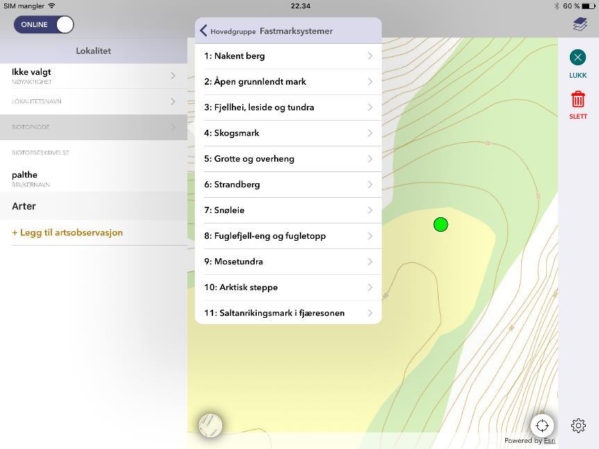 Når du skal legge til arter, må du først registrere artsnavnet.