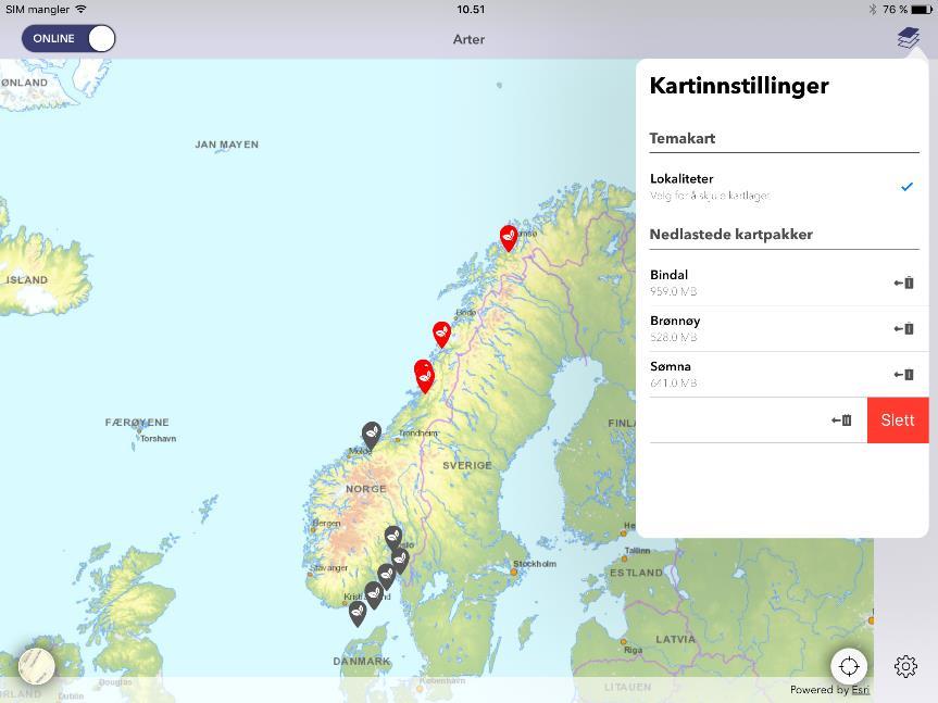 Kartutsnittet ditt bør derfor begrenses så mye som mulig, og du bør så langt som råd planlegge ved å sørge for at aktuelle kartpakker er nedlastet til enheten på forhånd.