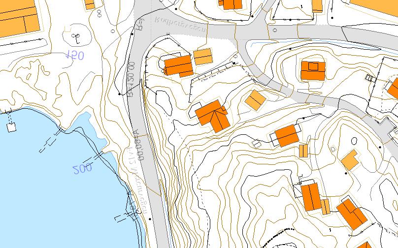 150-400 Målestokk 1:1000 Høydekoter: 1m Fv12-01 Mercurveien