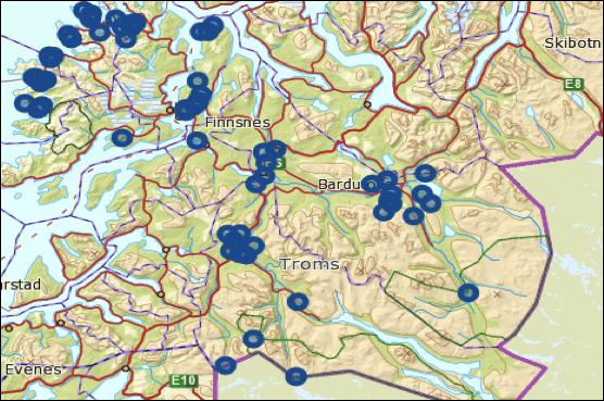 Oversiktskart over skiltede Turs0er i Midt-Troms per oktober 2017 Turspiltprosjektet har i 2016 hatt følgende samarbeidspartnere i de ulike Midt-Troms Kommunene: Berg Berg kommune, Hamn i Senja,