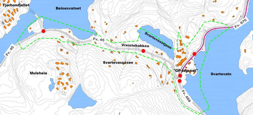 4.2 Trafikkmengde og fartsgrense Tabellen nedenfor viser trafikkmengden og skiltet fartsgrense for de ulike vegene i planområdet. Veg Trafikkmengde Tungtrafikk Fartsgrense Fv.