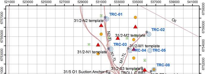 Rapport nr. 28-213 for Prøvetaking Stasjonsdypet på Troll B og C varierer fra 313 til 348m.