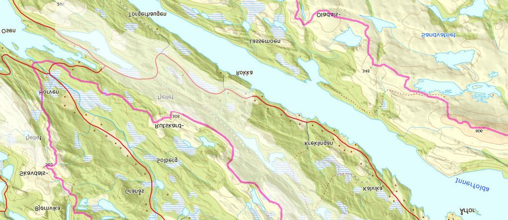 Kart over elvemuslingutbredelse i Horvelva, Sagelva og Krokvasselva 142.71Z 143.532Z 142.73Z 143.