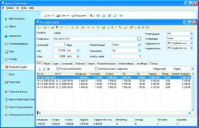 Produkt 9 Gjennom produktregisteret har du full oversikt over lagerbeholdning, priser, rabatter, leverandører, inntekter, med mer, på alle dine produkter.